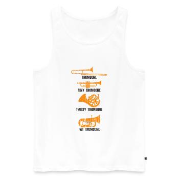 Musicien de trombone - Débardeur bio Premium Homme - blanc - Devant - Michal (187cm)