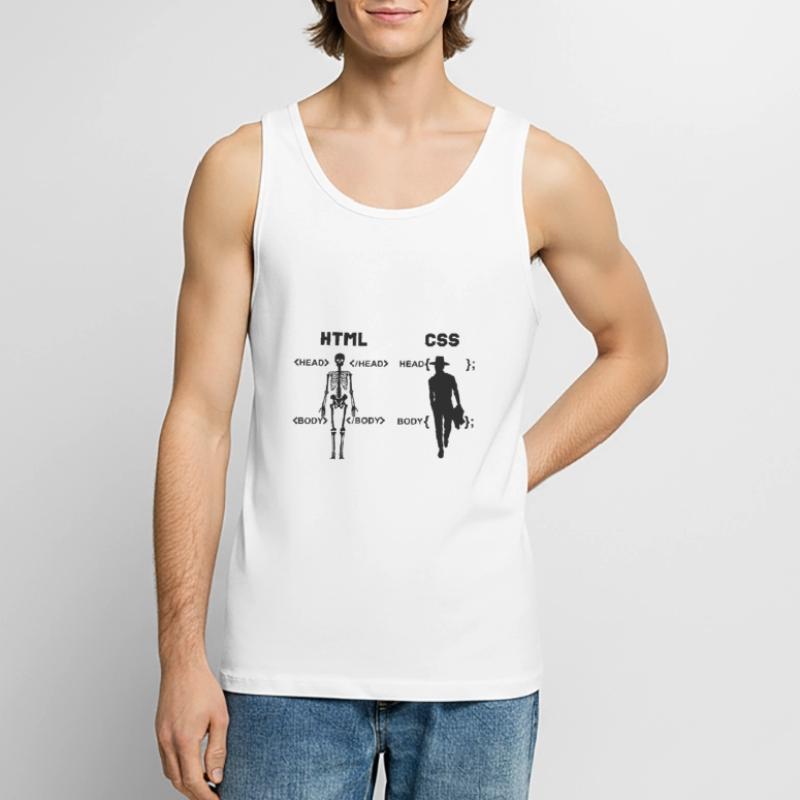 HTML vs CSS Programmiersprache Männer Premium Bio Tank Top