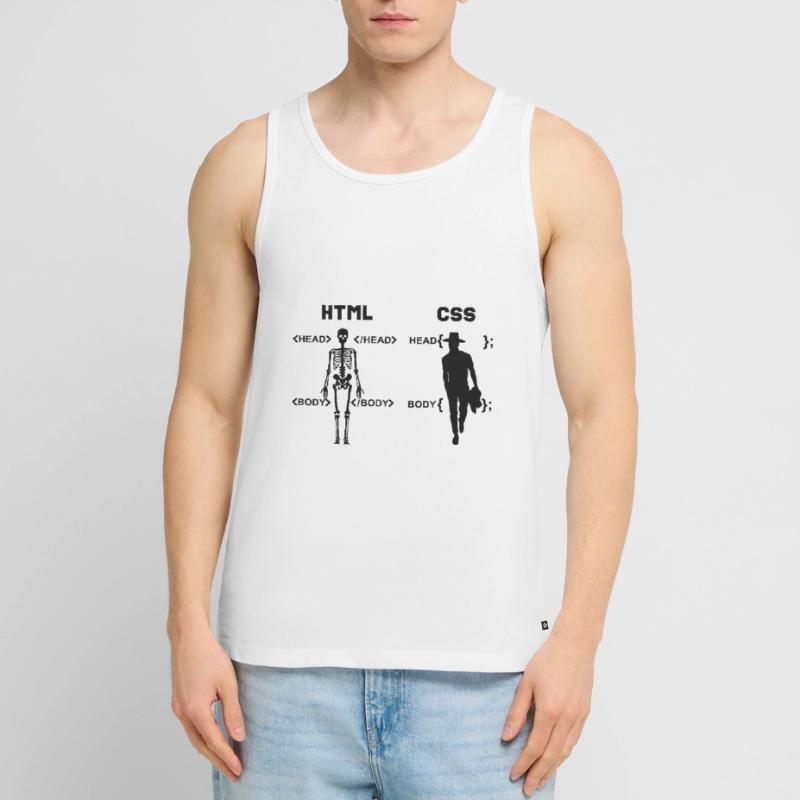 HTML vs CSS Programmiersprache Männer Premium Bio Tank Top