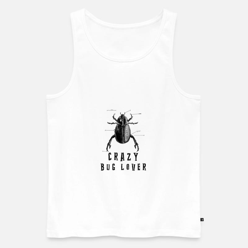 Crazy Bug Lover - Männer Premium Bio Tank Top - Weiß