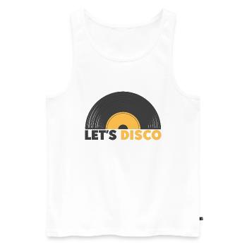 70er Jahre Disco Tänzerin Let's Disco Queen König - Männer Premium Bio Tank Top - Weiß - Vorne - AI Model Male 178 light (178cm)