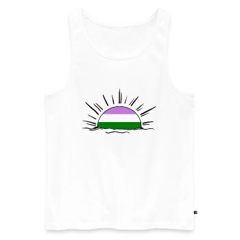 genderqueer non binary androgyn pride queer lgbt - Männer Premium Bio Tank Top - Weiß - Vorne - AI Model Male 178 light (178cm)
