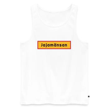 City sign 410x100px jajamansan - Men's Premium Organic Tank Top - white - Front - Michal (187cm)