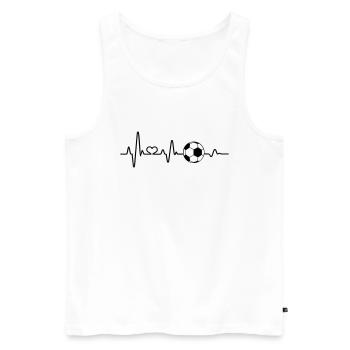 Soccer Fan Heartbeat Love Footballer EKG Funny - Men's Premium Organic Tank Top - white - Front - AI Model Male 178 light (178cm)