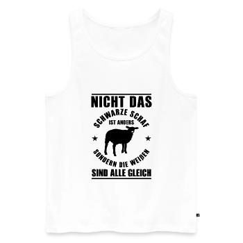 Nicht das schwarze Schaf ist anders Schäfer - Männer Premium Bio Tank Top - Weiß - Vorne - Michal (187cm)