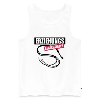 63 Erziehungs-Berechtigter Peitsche - Männer Premium Bio Tank Top - Weiß - Vorne - AI Model Male 178 light (178cm)