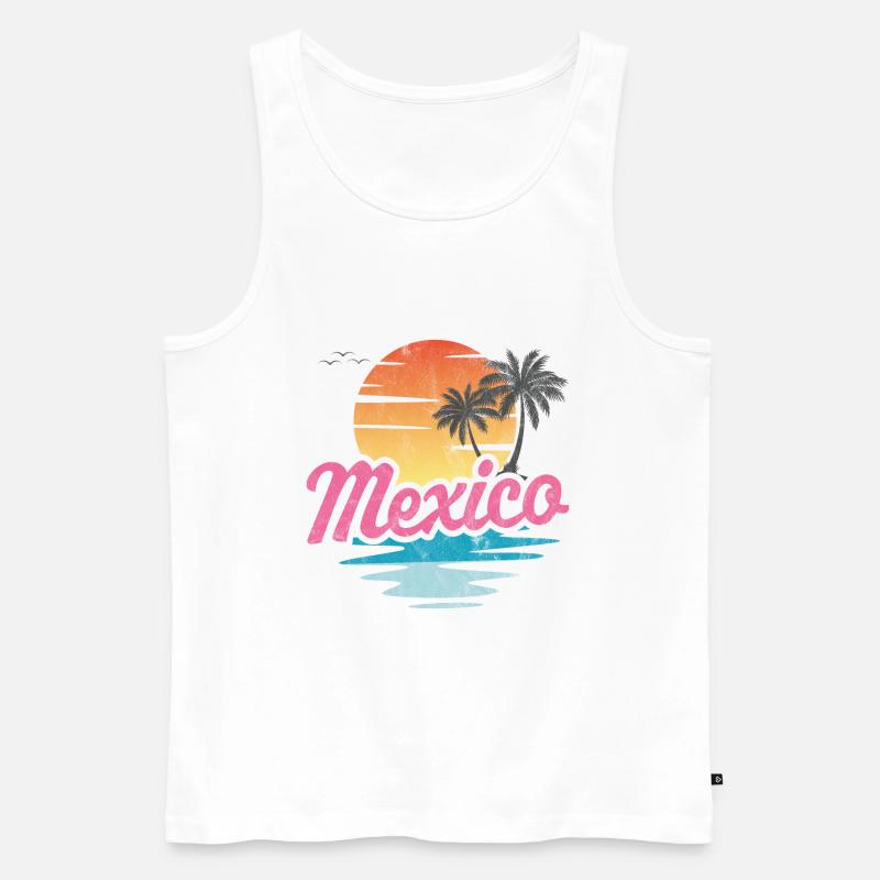 MÉXICO - Männer Premium Bio Tank Top - Weiß