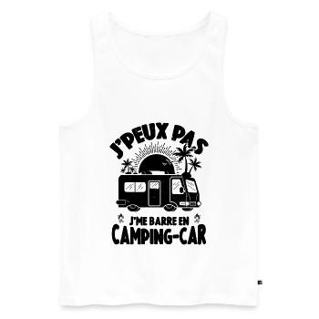 Camping Car Je Peux Pas Je Me Barre En Camping Car - Débardeur bio Premium Homme - blanc - Devant - Michal (187cm)