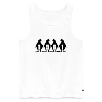 1981 Birthday Penguin Party Winter Swimmers - Débardeur bio Premium Homme - blanc - Devant - Michal (187cm)