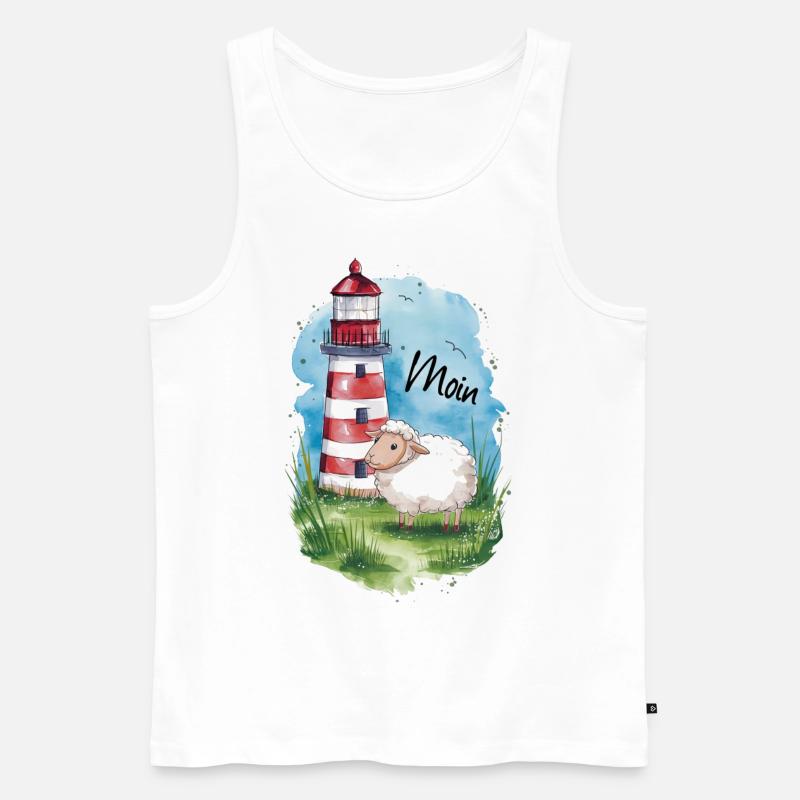 Moin Schaf - Männer Premium Bio Tank Top - Weiß