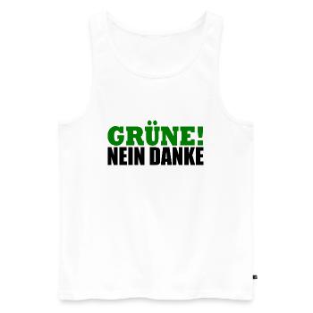 Grüne Nein Danke - Männer Premium Bio Tank Top - Weiß - Vorne - Michal (187cm)