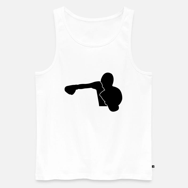Boxer schlägt KnockOut Design - Männer Premium Bio Tank Top - Weiß