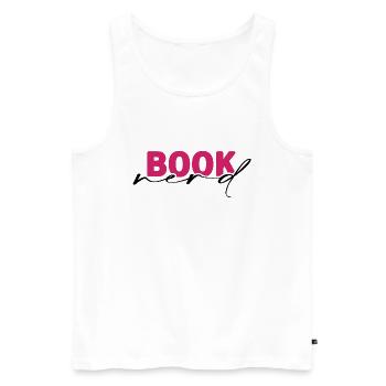 Reading books "book-nerd" Reading corner Library Roman - Men's Premium Organic Tank Top - white - Front - AI Model Male 178 light (178cm)