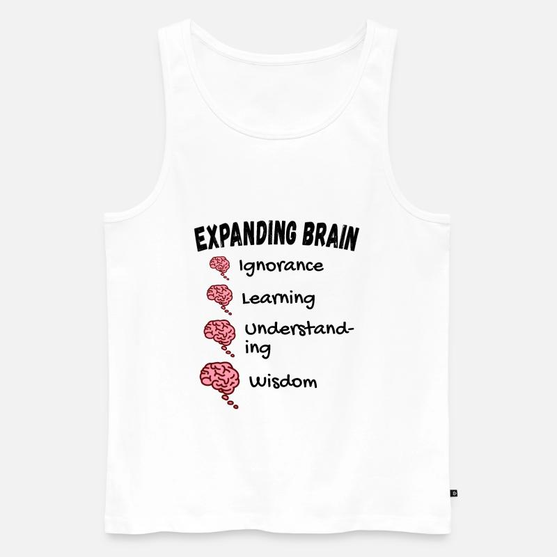 Gehirn erweitern - Expanding Brain Meme - Männer Premium Bio Tank Top - Weiß