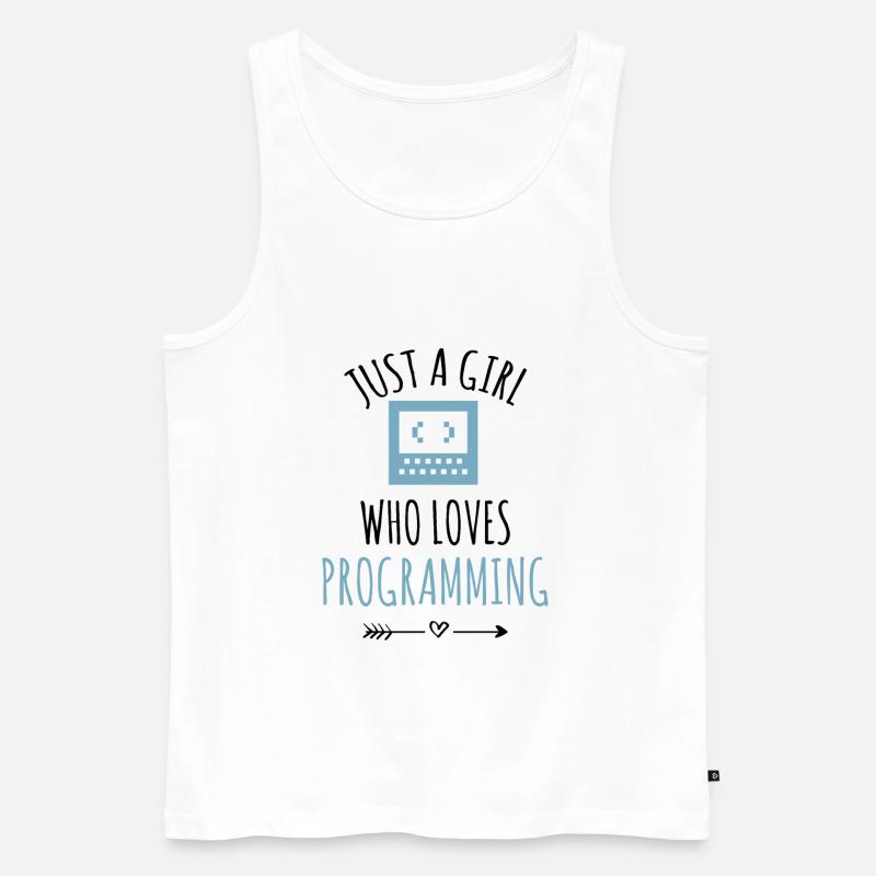 Programmiererin Coding Mädchen Programmieren - Männer Premium Bio Tank Top - Weiß