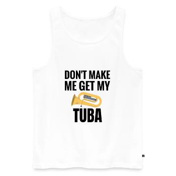 Tuba cadeau | Tuba fanfare Tubist - Débardeur bio Premium Homme - blanc - Devant - Michal (187cm)