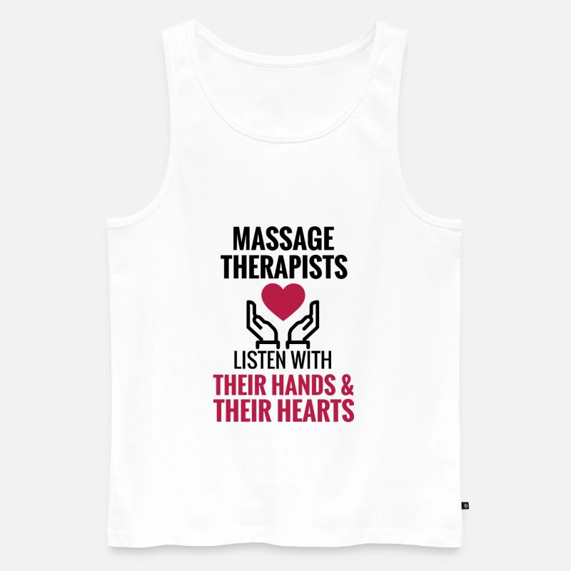 Masseurin Geschenkidee Massagetherapeutin Massage - Männer Premium Bio Tank Top - Weiß