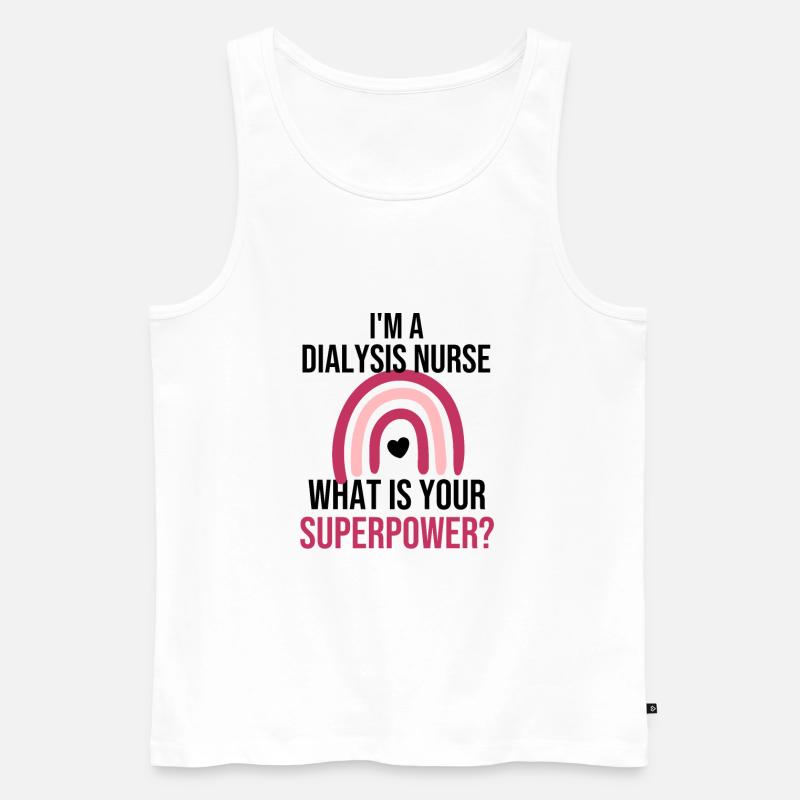 Dialyse Krankenschwester Nephrologie Dialysepflege - Männer Premium Bio Tank Top - Weiß