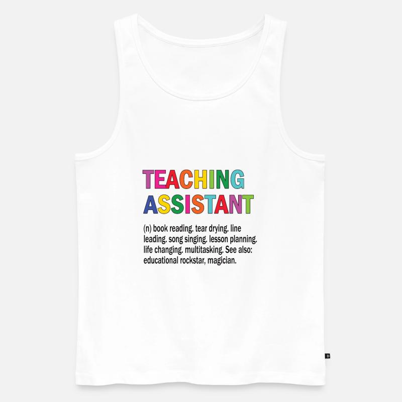 Lehrassistent Hilfslehrer Pädagogischer Assistent - Männer Premium Bio Tank Top - Weiß