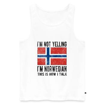 Norweger Norwegen Herkunft Norwegische Flagge - Männer Premium Bio Tank Top - Weiß - Vorne - Michal (187cm)