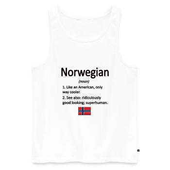 Norvégien Drapeau norvégien Racines norvégiennes - Débardeur bio Premium Homme - blanc - Devant - Michal (187cm)