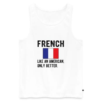 Franzose Frankreich Flagge Französische Herkunft - Männer Premium Bio Tank Top - Weiß - Vorne - AI Model Male 178 light (178cm)