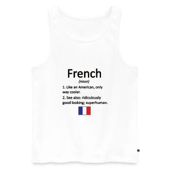 Français Racines Français du drapeau de la France - Débardeur bio Premium Homme - blanc - Devant - AI Model Male 178 light (178cm)