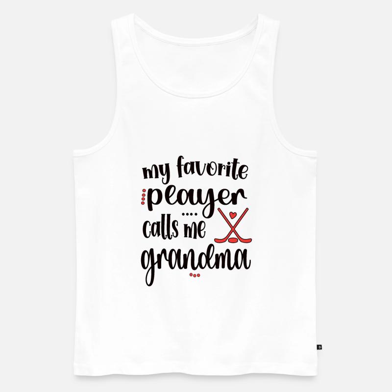 Eishockey-Großmutter Eines Eishockeyspielers - Männer Premium Bio Tank Top - Weiß