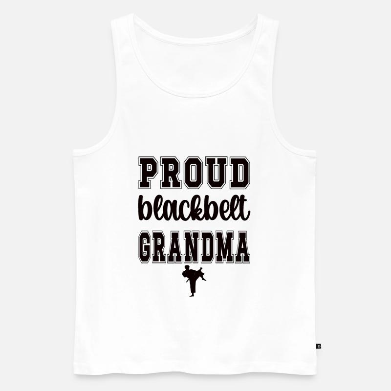 Schwarzer Gürtel Karate-Oma Karate Großmutter - Männer Premium Bio Tank Top - Weiß