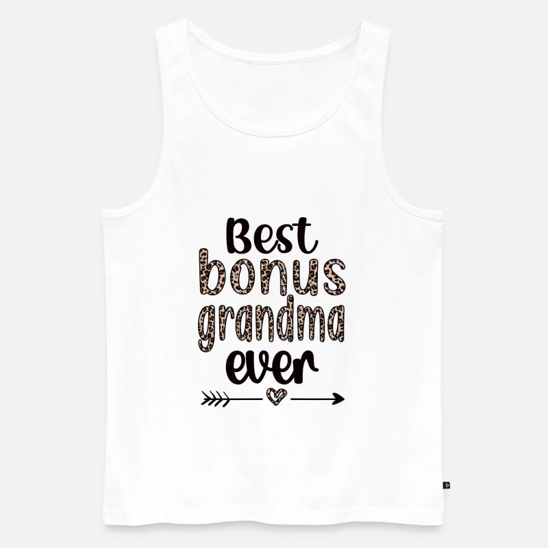 Beste Bonus-Oma Stolze Stiefgroßmutter Geschenk - Männer Premium Bio Tank Top - Weiß