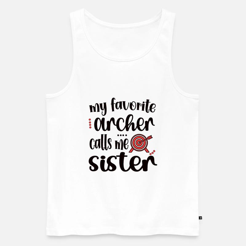 Bogenschießen-Schwester Bogenschützen Schwester - Männer Premium Bio Tank Top - Weiß