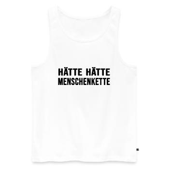 Mensch Aktion "Menschenkette" aus Menschlichkeit - Männer Premium Bio Tank Top - Weiß - Vorne - Michal (187cm)