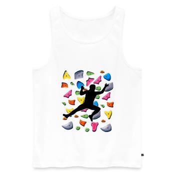 boulderer - Männer Premium Bio Tank Top - Weiß - Vorne - Michal (187cm)