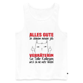 Jobwechsel Alles Gute In Deinem Neuen Job Kollegen - Männer Premium Bio Tank Top - Weiß - Vorne - Michal (187cm)