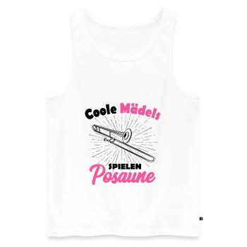 Posaune - Männer Premium Bio Tank Top - Weiß - Vorne - Michal (187cm)