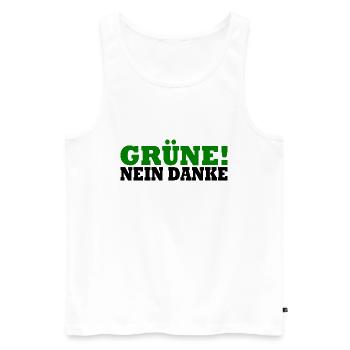 Grüne Nein Danke - Männer Premium Bio Tank Top - Weiß - Vorne - Michal (187cm)