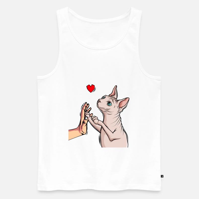 Sphynx Katze Sphinx Nacktkatze - Männer Premium Bio Tank Top - Weiß