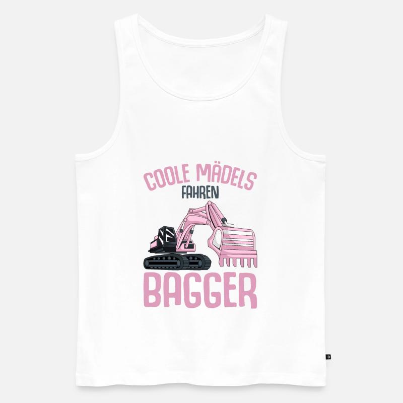 Bagger Mädchen - Männer Premium Bio Tank Top - Weiß