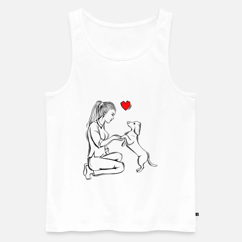 Dackel - Männer Premium Bio Tank Top - Weiß