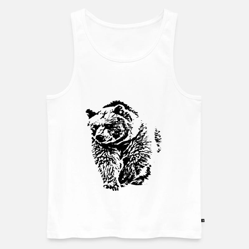 Bär - Männer Premium Bio Tank Top - Weiß