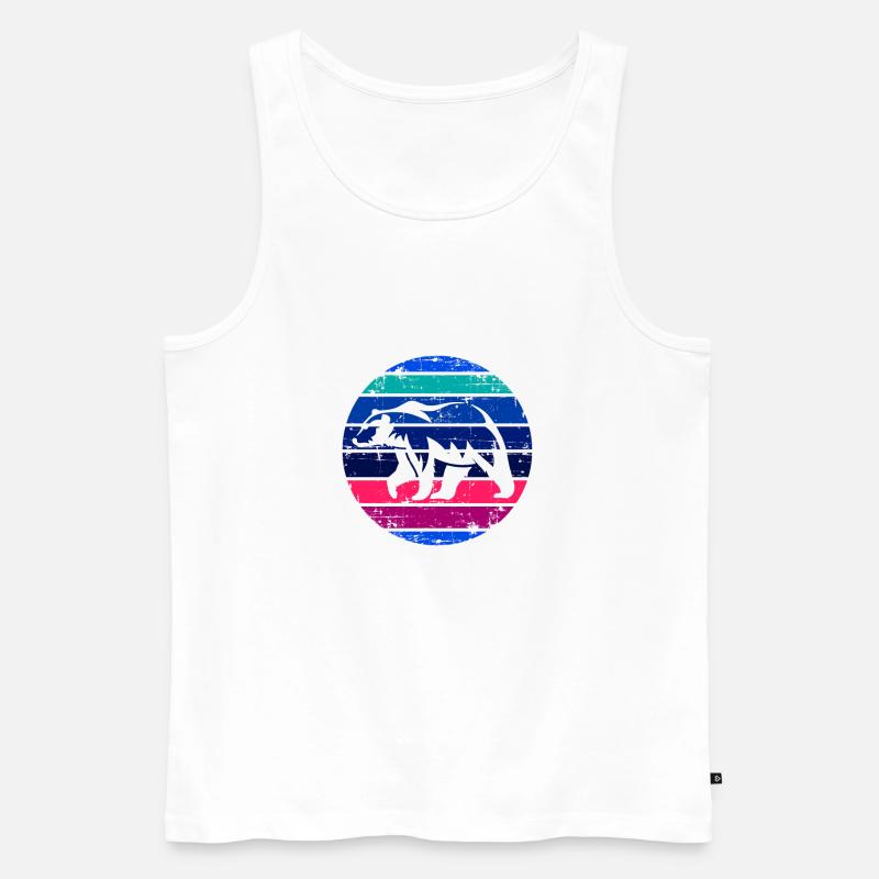 Retro Polarbär Eisbären - Männer Premium Bio Tank Top - Weiß