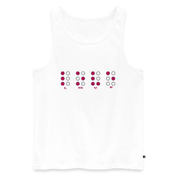 blindenschrift blind love liebe - Männer Premium Bio Tank Top - Weiß - Vorne - AI Model Male 178 light (178cm)