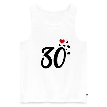 30 Herzen 30. Geburtstag Jubiläum - Männer Premium Bio Tank Top - Weiß - Vorne - Michal (187cm)