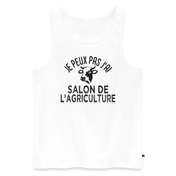 Agriculteur je peux pas jai salon de l agriculture - Débardeur bio Premium Homme - blanc - Devant - Michal (187cm)