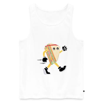 Fun Bread Sandwich Cardio Running Runners - Men's Premium Organic Tank Top - white - Front - Michal (187cm)