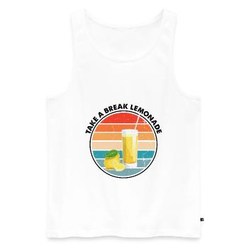 Lemon Design Lemonades Stand Boss Vente de citron - Débardeur bio Premium Homme - blanc - Devant - Michal (187cm)