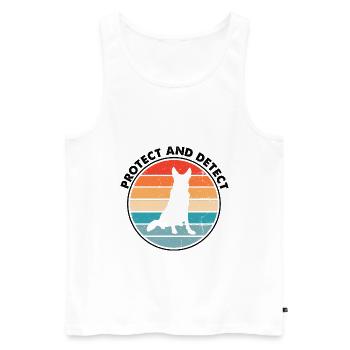 Design German Shepherd Police Design - Men's Premium Organic Tank Top - white - Front - AI Model Male 178 light (178cm)