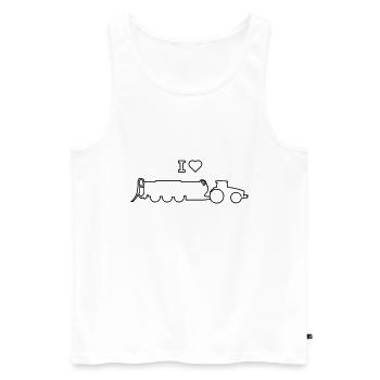 Tractor with slurry tanker / dung tanker / trailer farmer - Men's Premium Organic Tank Top - white - Front - AI Model Male 178 light (178cm)