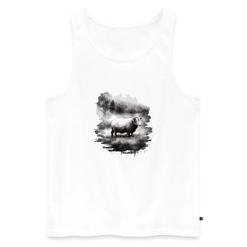 Paysage ovin - Débardeur bio Premium Homme - blanc - Devant - Michal (187cm)