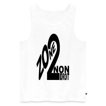 Tee shirt Zone De Non Droit - Débardeur bio Premium Homme - blanc - Devant - Michal (187cm)